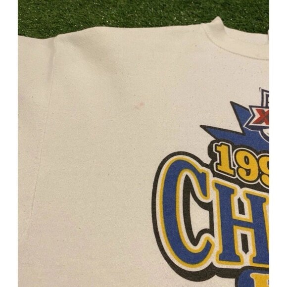 Vintage St Louis Rams sweatshirt mens large white blue crewneck super bowl NFL - Picture 5 of 13